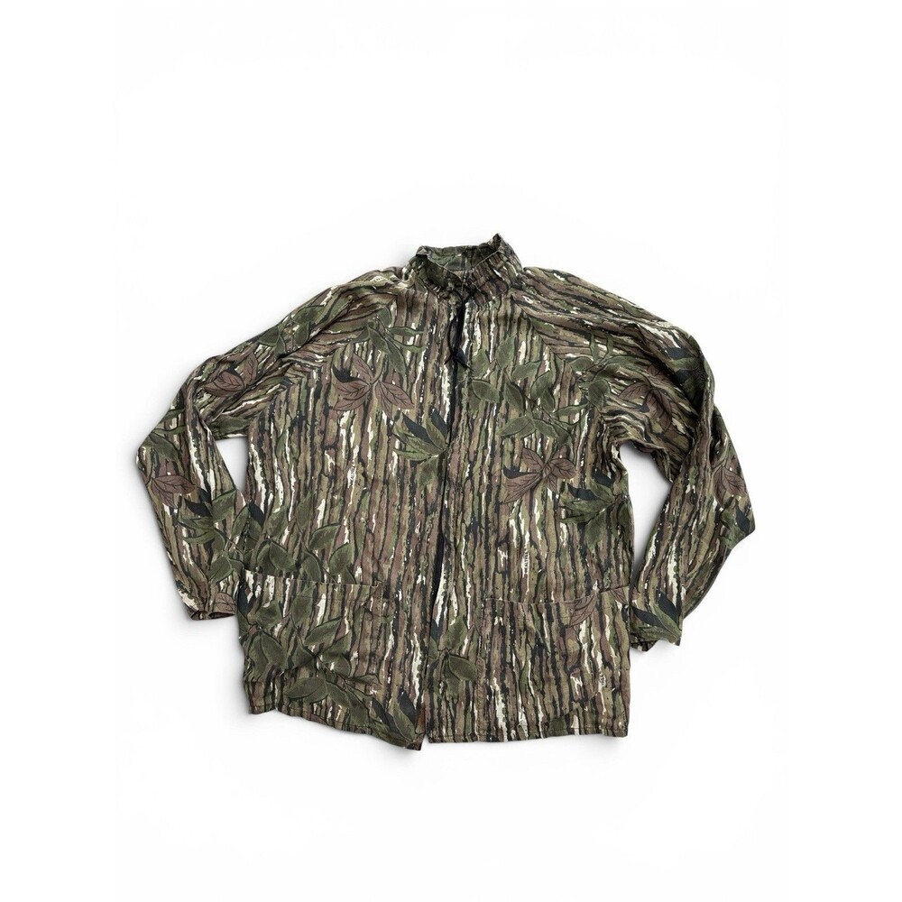 VTG Spartan Realtree Lightweight Camo Shirt-Jac Zip Jacket Pockets XL Hunting